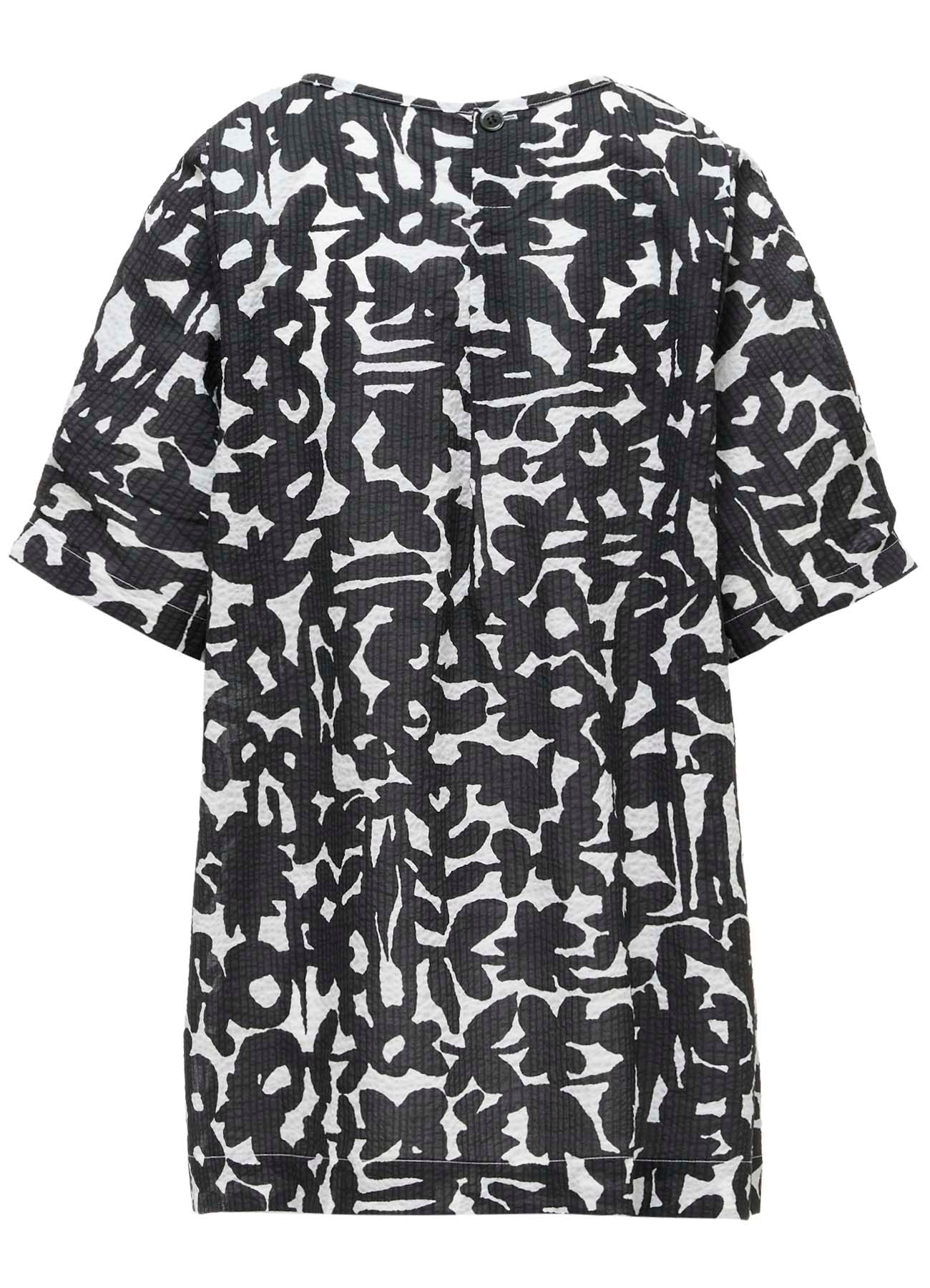 COTTON RIPPLE MOSAIC FLOWER PRINT TUNIC