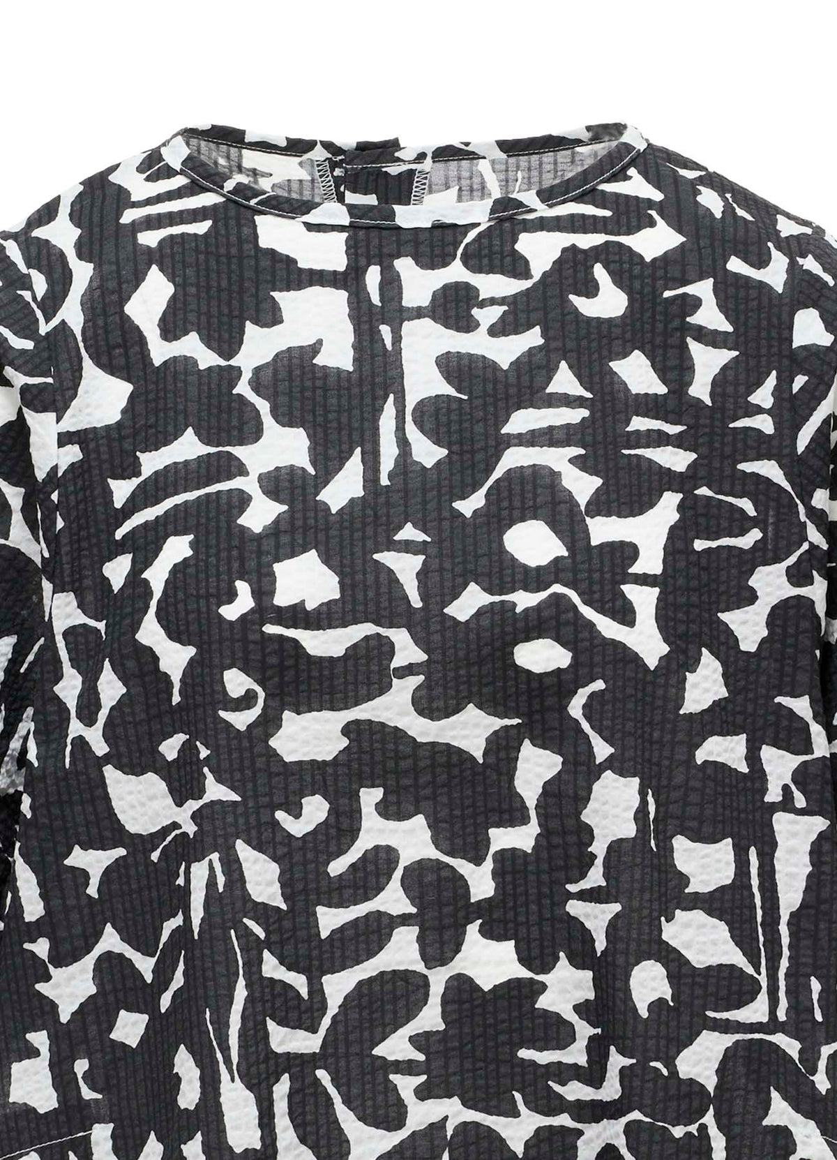 COTTON RIPPLE MOSAIC FLOWER PRINT TUNIC