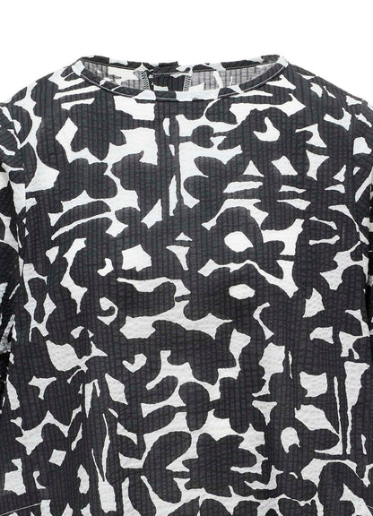 COTTON RIPPLE MOSAIC FLOWER PRINT TUNIC