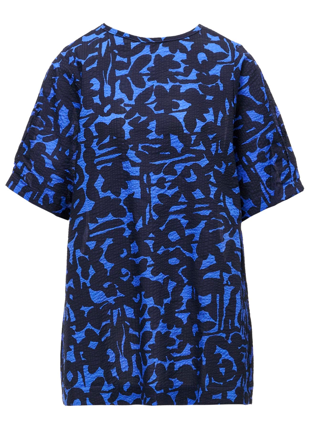 COTTON RIPPLE MOSAIC FLOWER PRINT TUNIC