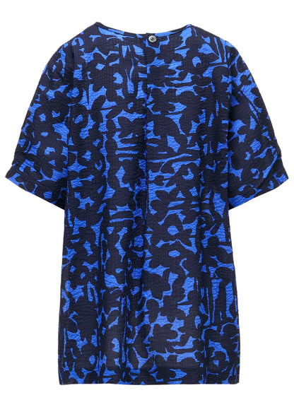 COTTON RIPPLE MOSAIC FLOWER PRINT TUNIC
