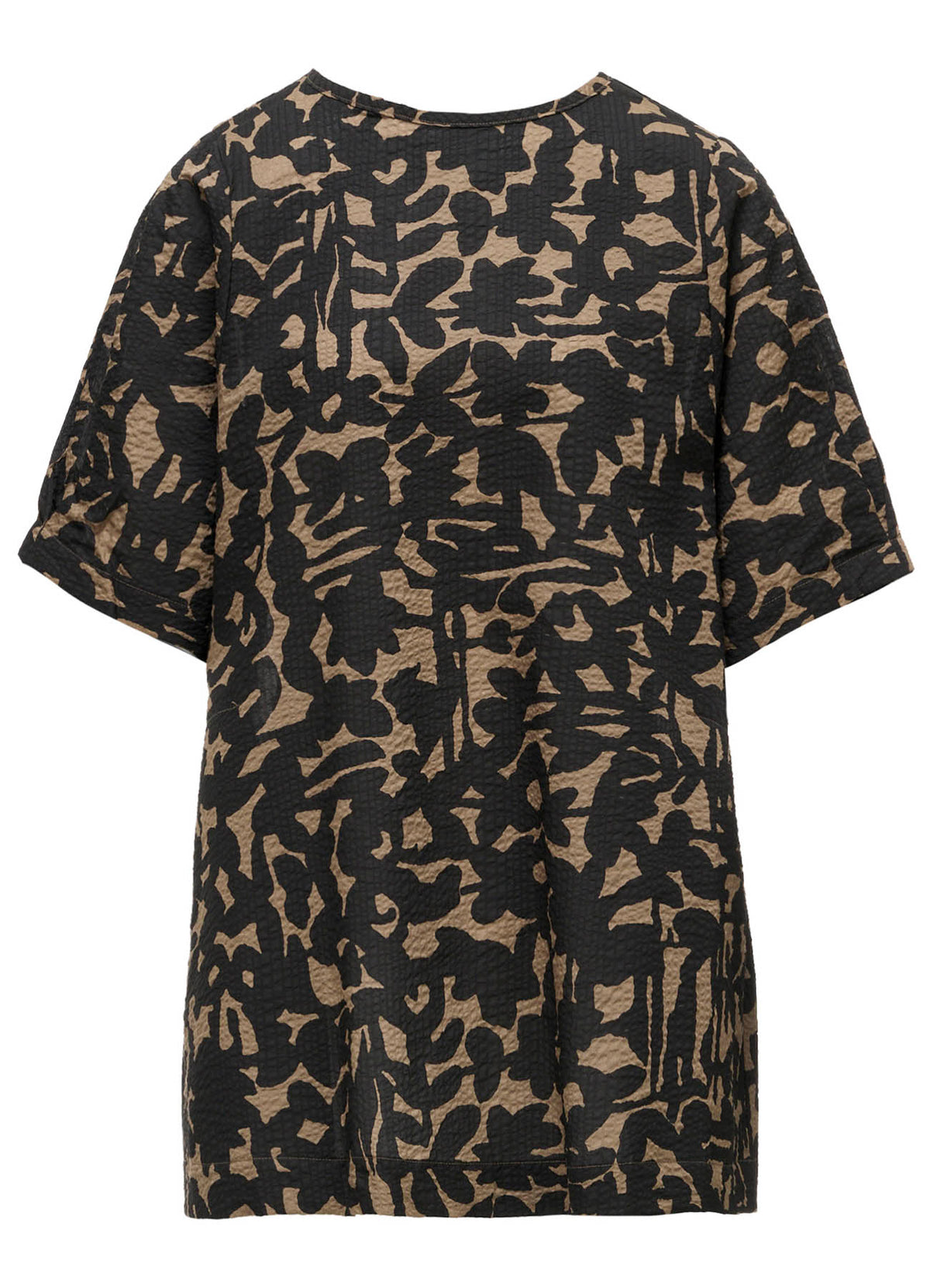 COTTON RIPPLE MOSAIC FLOWER PRINT TUNIC