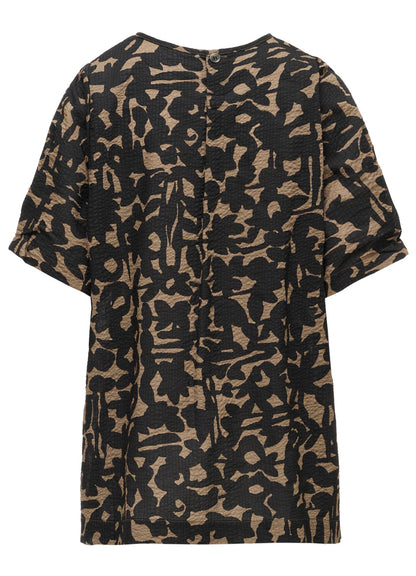 COTTON RIPPLE MOSAIC FLOWER PRINT TUNIC