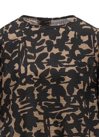 COTTON RIPPLE MOSAIC FLOWER PRINT TUNIC