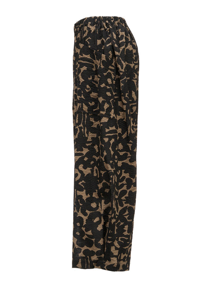 COTTON RIPPLE MOSAIC FLOWER PRINT PANTS