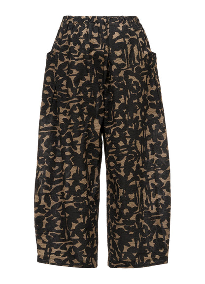 COTTON RIPPLE MOSAIC FLOWER PRINT PANTS
