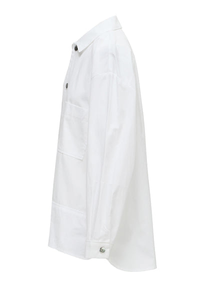 COTTON BROAD TYPEWRITER SWITCHING SHIRT