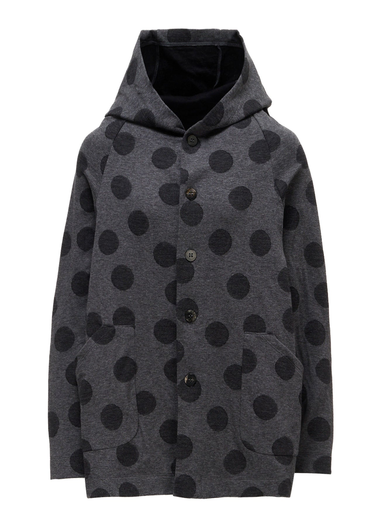 40/30 DUAL-LAYER DOT JACQUARD HOOD CARDIGAN – THE SHOP YOHJI YAMAMOTO