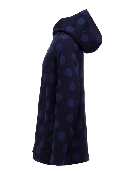 40/30 DUAL-LAYER DOT JACQUARD HOOD CARDIGAN