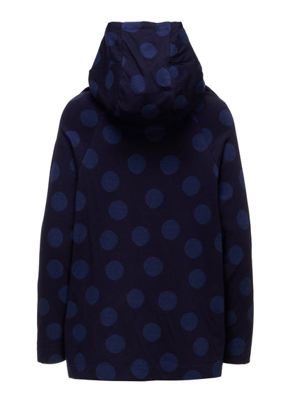 40/30 DUAL-LAYER DOT JACQUARD HOOD CARDIGAN