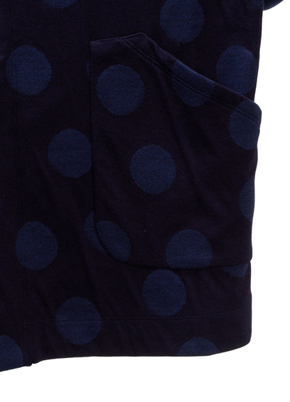 40/30 DUAL-LAYER DOT JACQUARD HOOD CARDIGAN