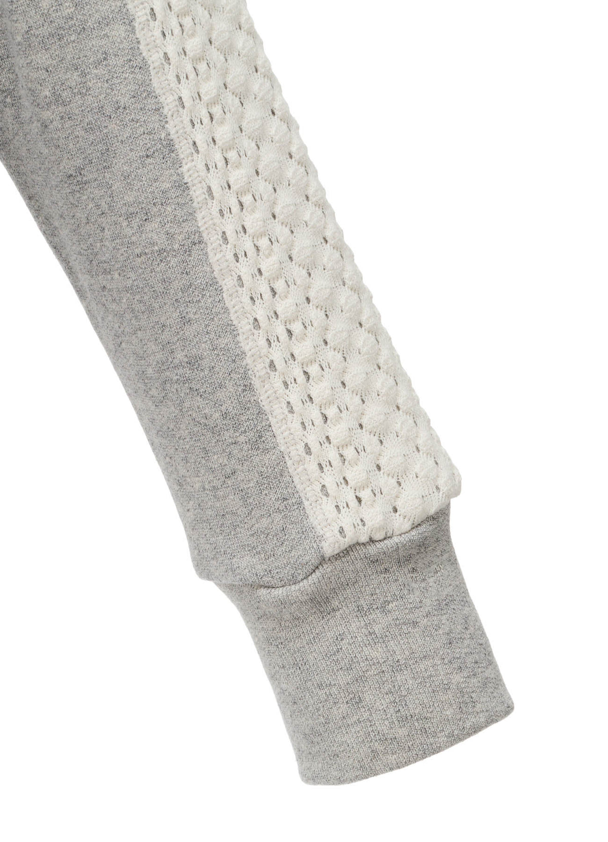 COTTON CELLULOSE FLEECE + LACE HOODIE