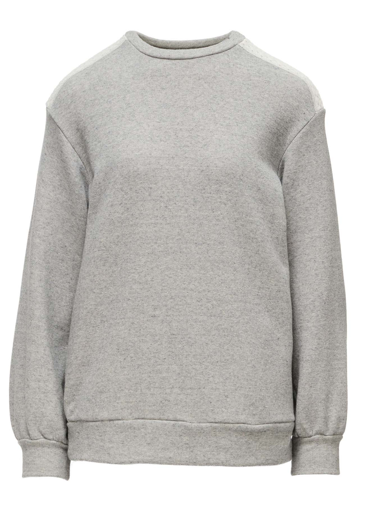 COTTON CELLULOSE FLEECE + LACE PULLOVER