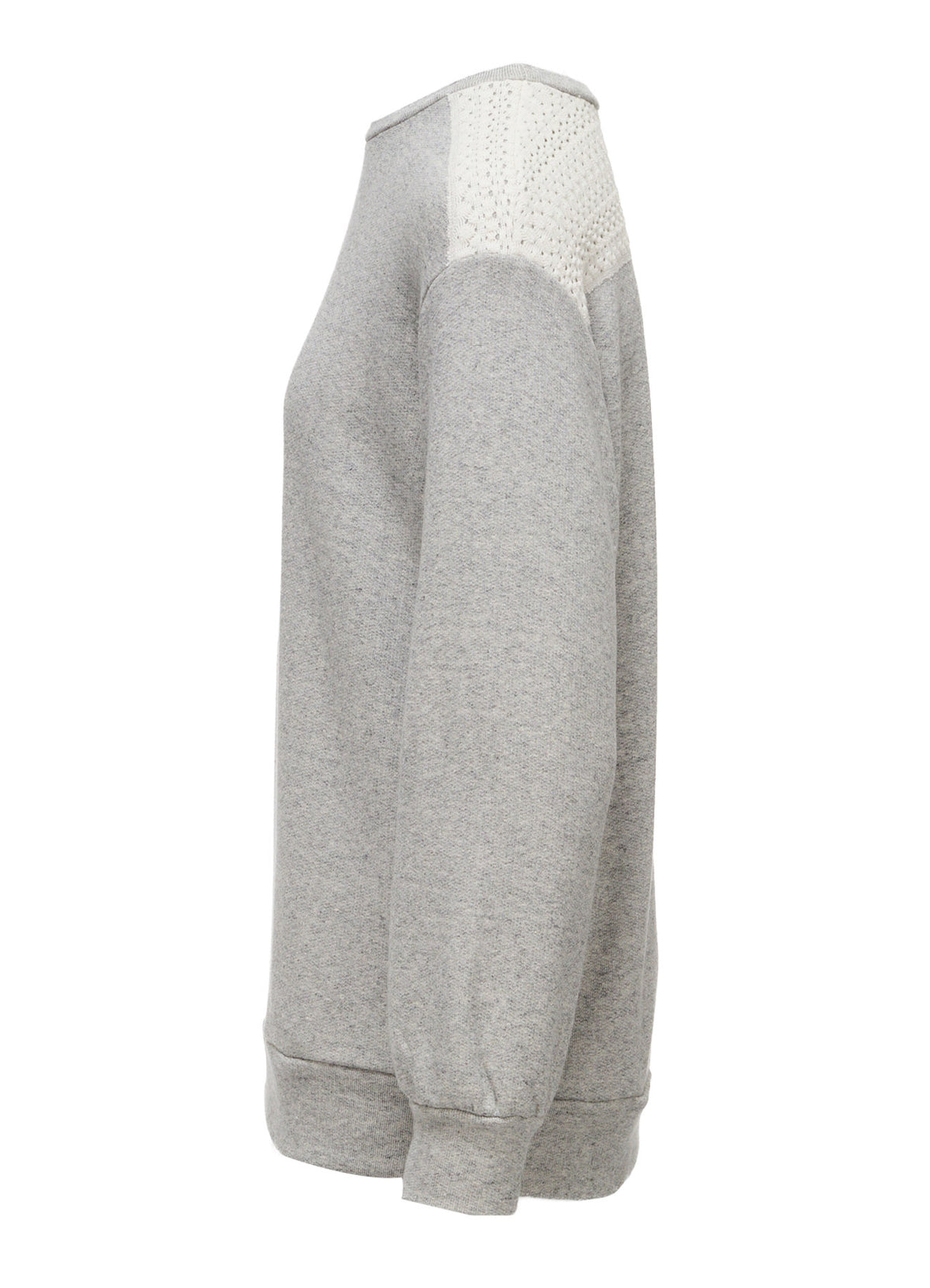 COTTON CELLULOSE FLEECE + LACE PULLOVER