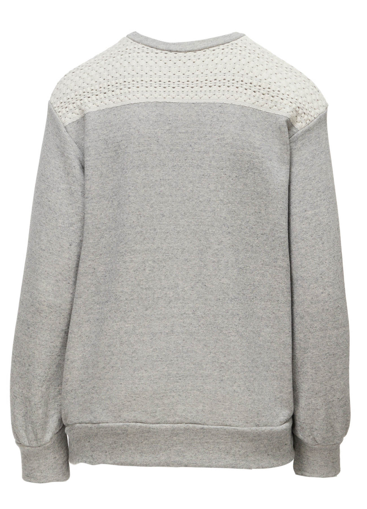 COTTON CELLULOSE FLEECE + LACE PULLOVER