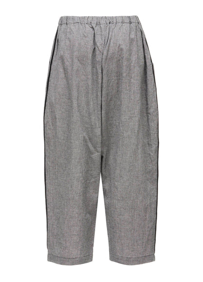 COTTON LINEN WASHER CURVED PANTS