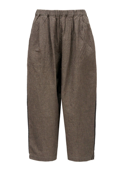 COTTON LINEN WASHER CURVED PANTS