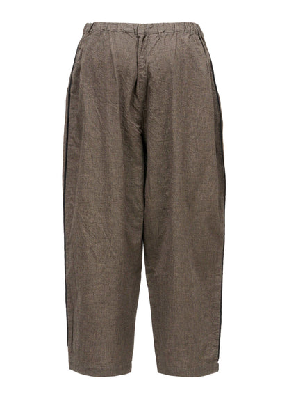 COTTON LINEN WASHER CURVED PANTS