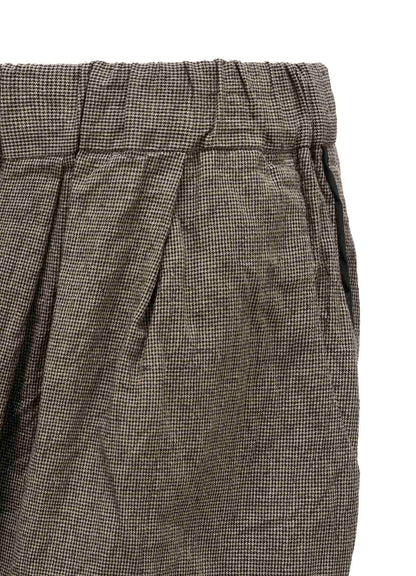 COTTON LINEN WASHER CURVED PANTS