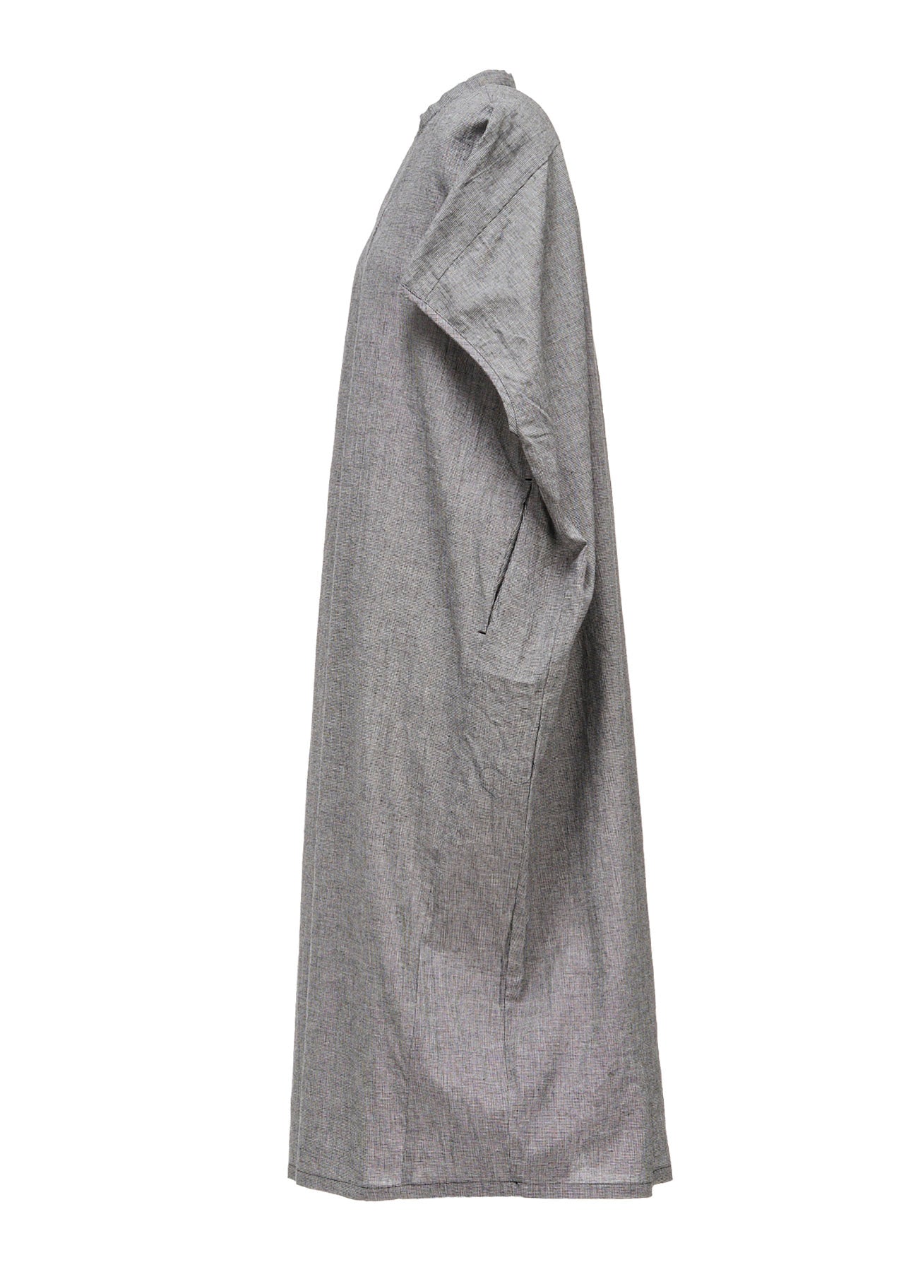 COTTON LINEN WASHER SLIT NECK ONE PIECE – THE SHOP YOHJI YAMAMOTO