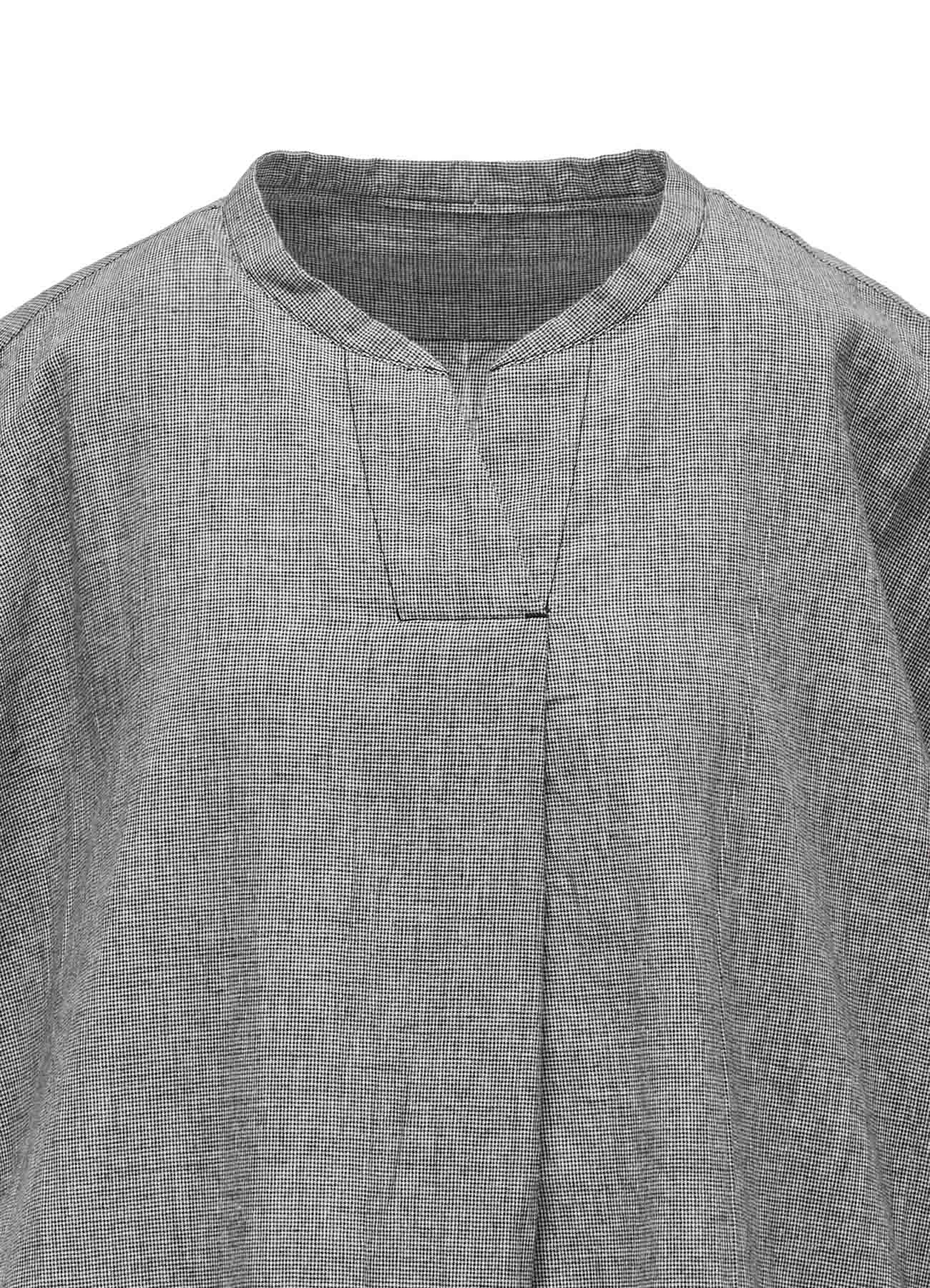 COTTON LINEN WASHER SLIT NECK ONE PIECE – THE SHOP YOHJI YAMAMOTO