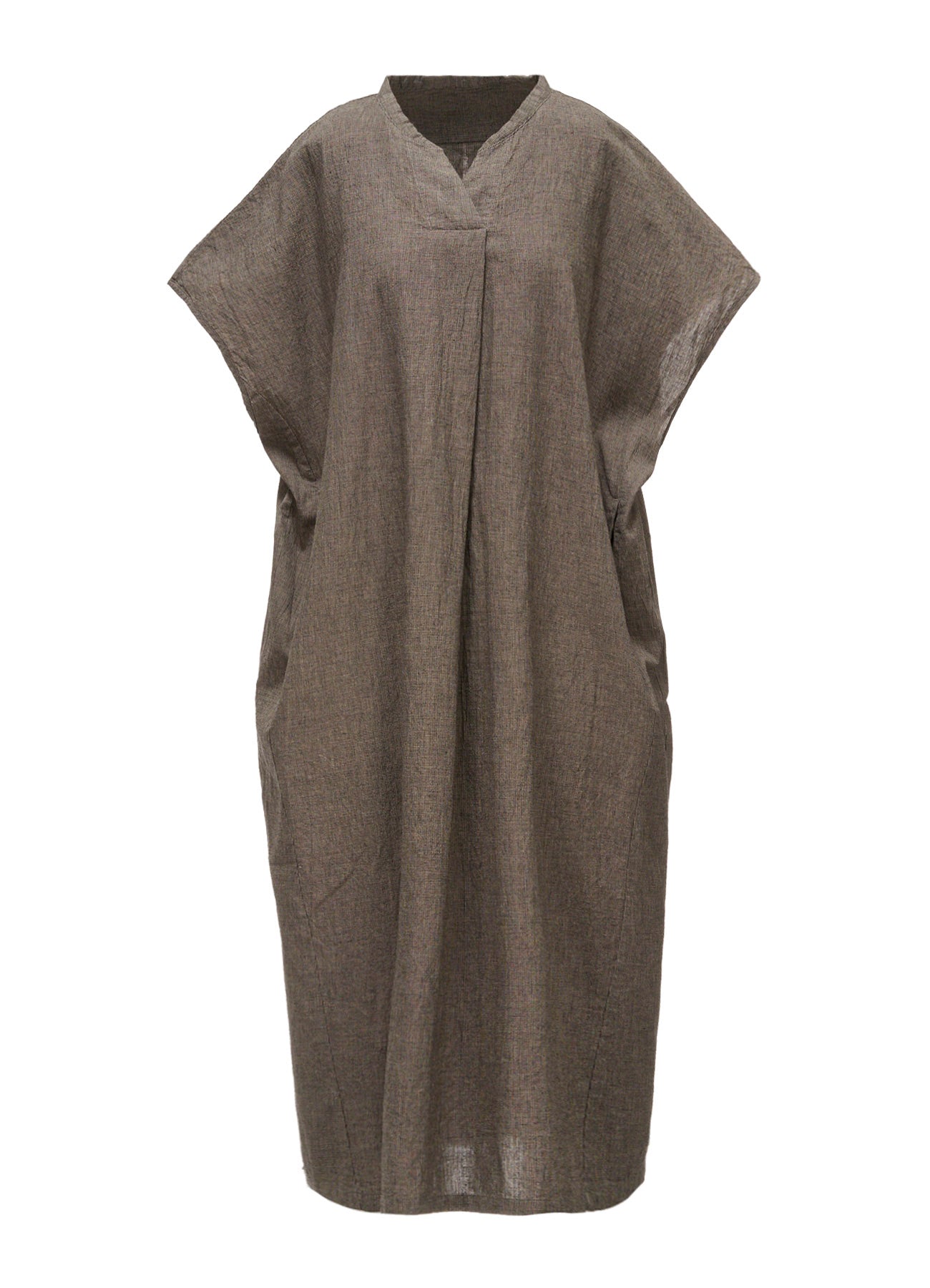 COTTON LINEN WASHER SLIT NECK ONE PIECE – THE SHOP YOHJI YAMAMOTO