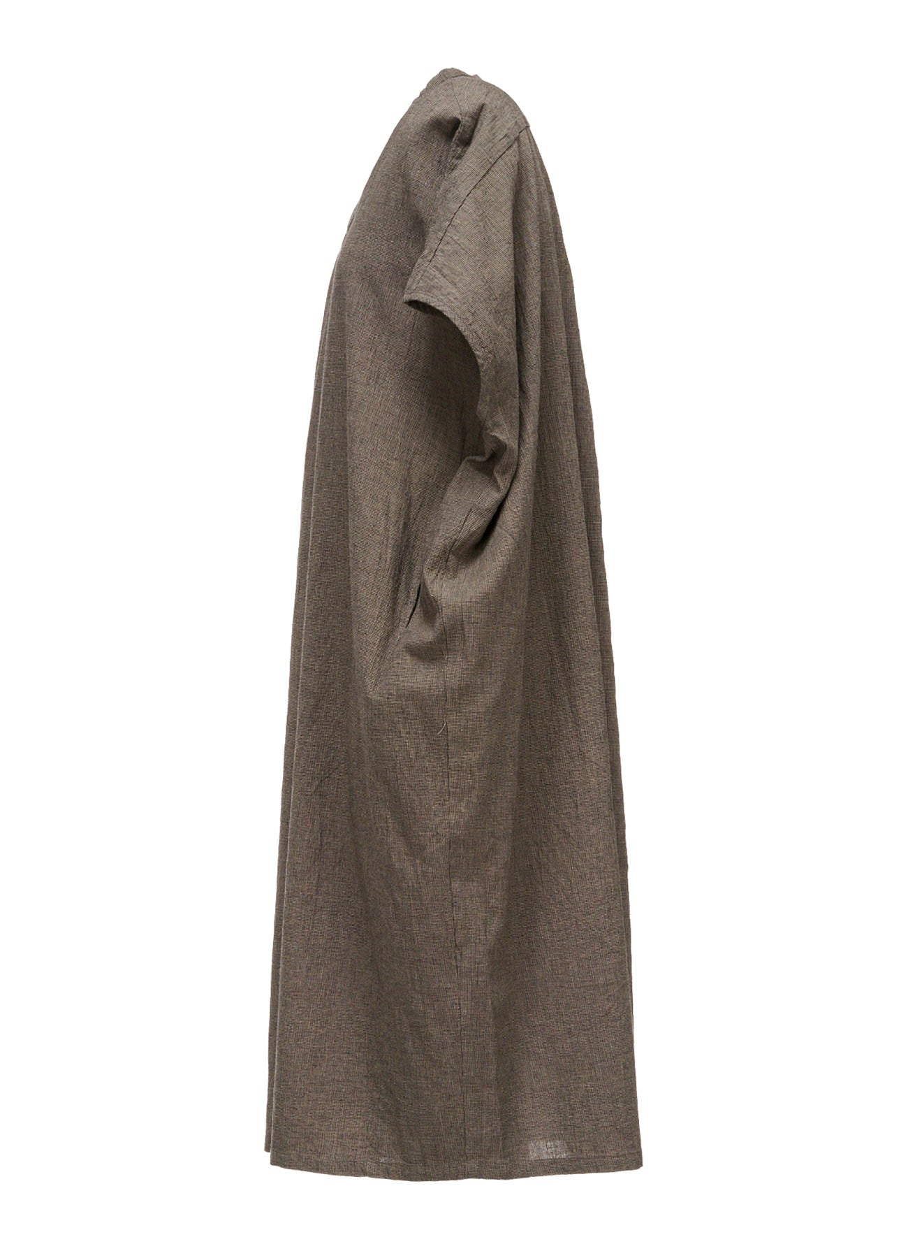COTTON LINEN WASHER SLIT NECK ONE PIECE – THE SHOP YOHJI YAMAMOTO