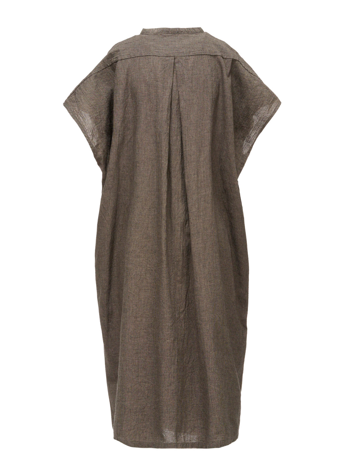 COTTON LINEN WASHER SLIT NECK ONE PIECE