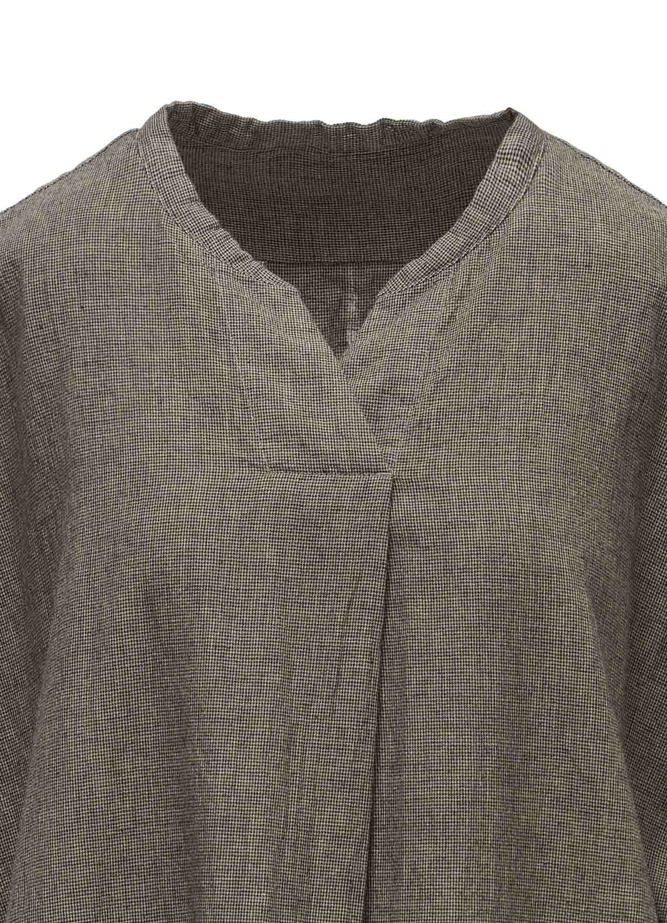 COTTON LINEN WASHER SLIT NECK ONE PIECE