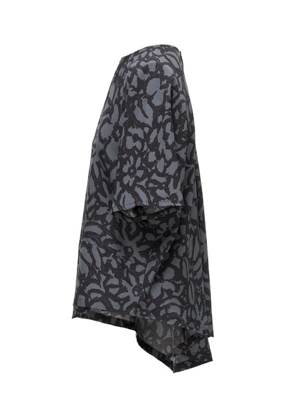 POLYESTER VIELLA FLOWER PRINT ASYMMETRIC PULLOVER
