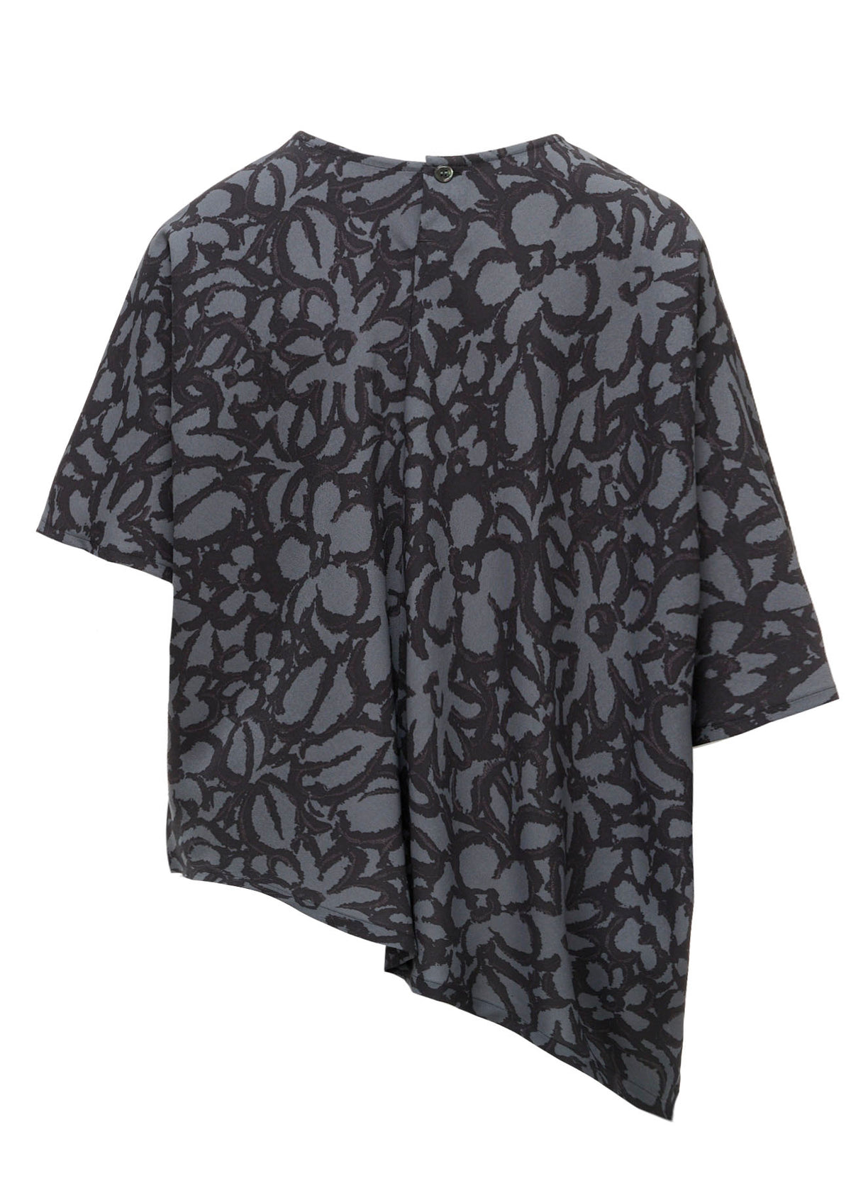 POLYESTER VIELLA FLOWER PRINT ASYMMETRIC PULLOVER