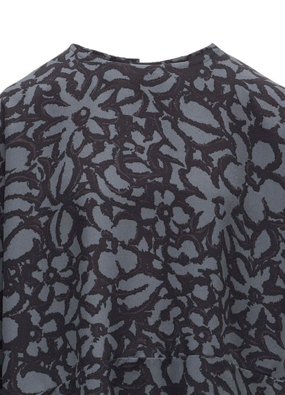 POLYESTER VIELLA FLOWER PRINT ASYMMETRIC PULLOVER