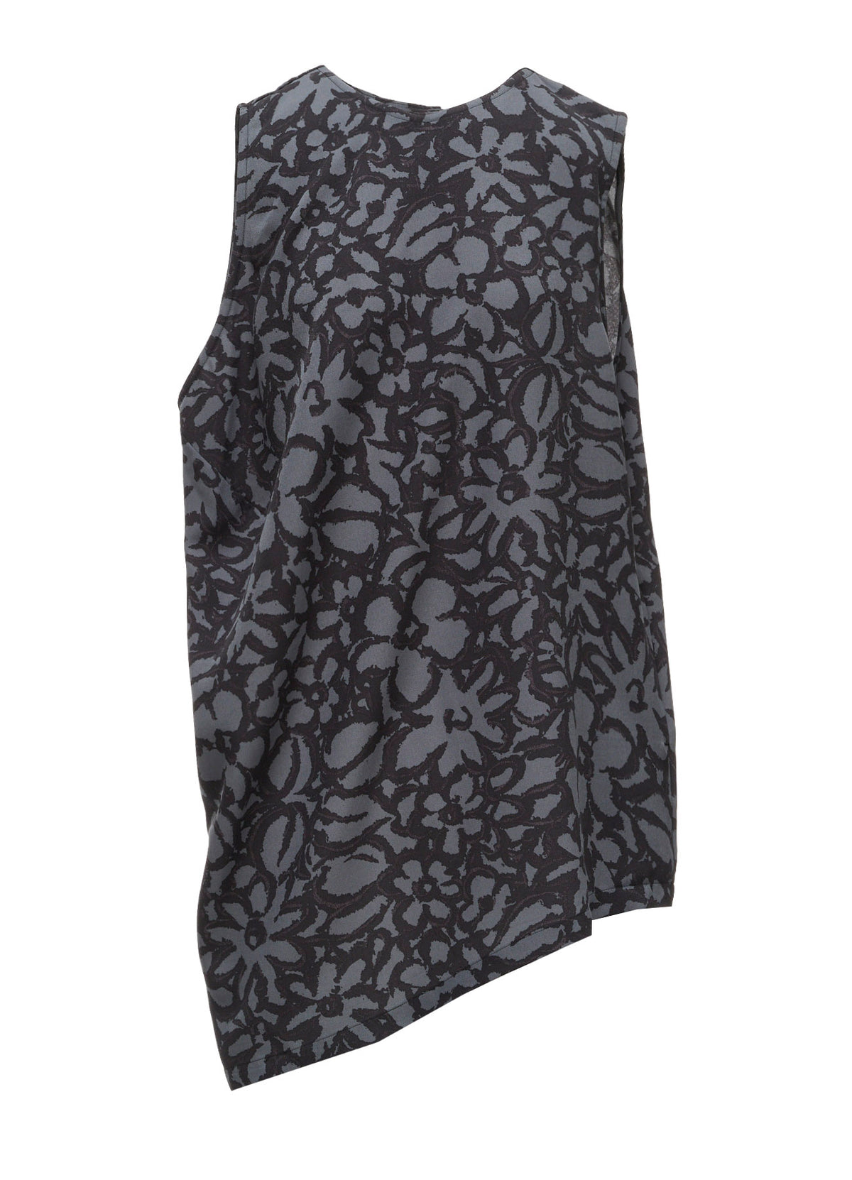 POLYESTER VIELLA FLOWER PRINT ASYMMETRIC HEM VEST