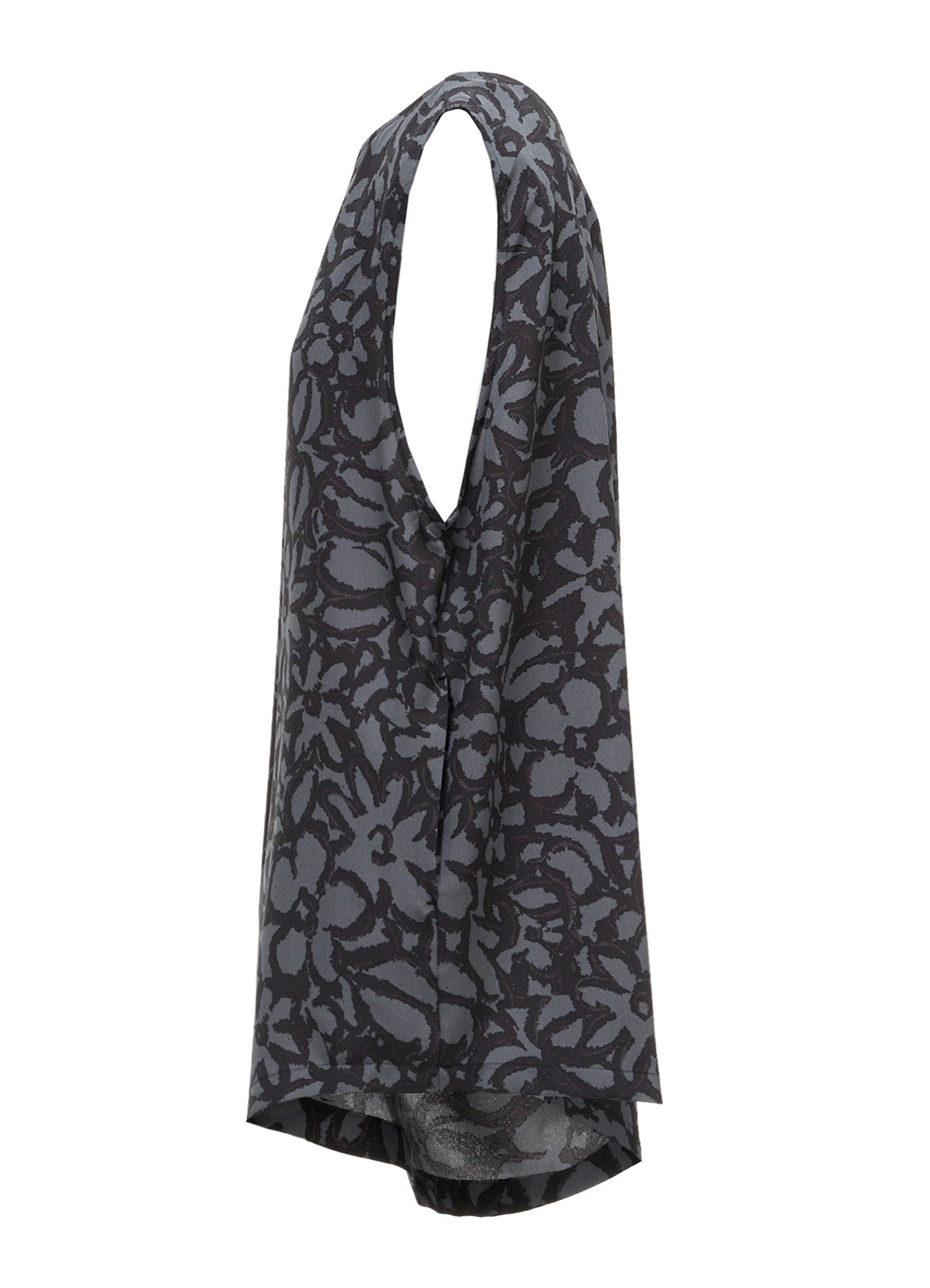 POLYESTER VIELLA FLOWER PRINT ASYMMETRIC HEM VEST