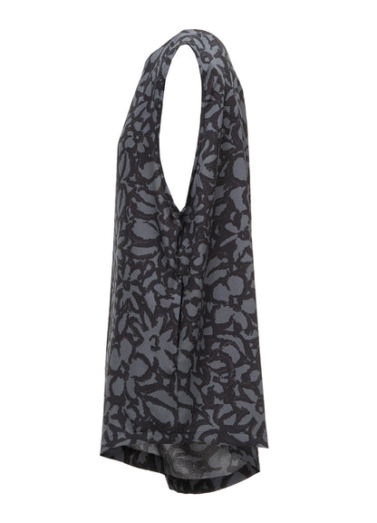 POLYESTER VIELLA FLOWER PRINT ASYMMETRIC HEM VEST