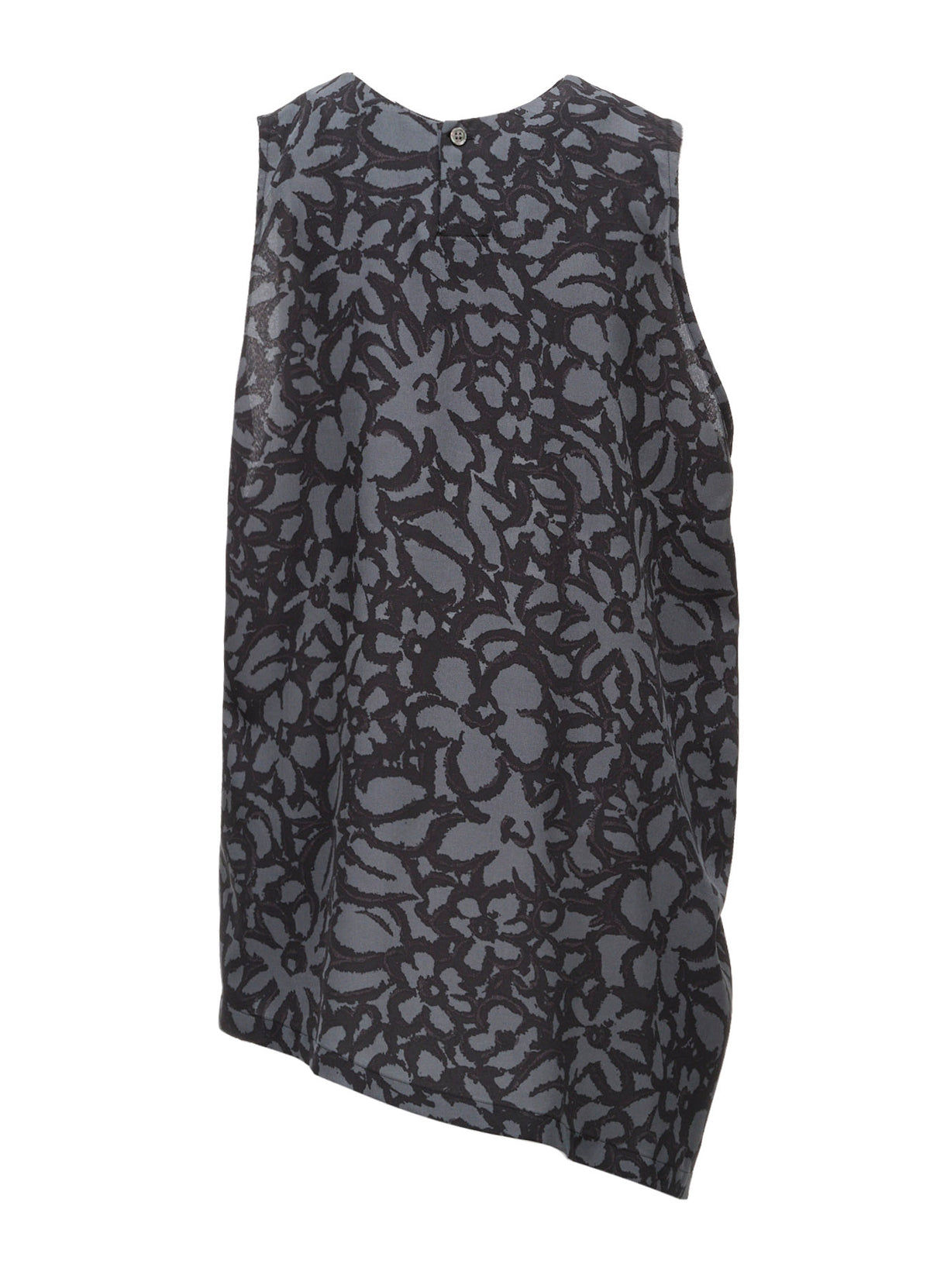 POLYESTER VIELLA FLOWER PRINT ASYMMETRIC HEM VEST