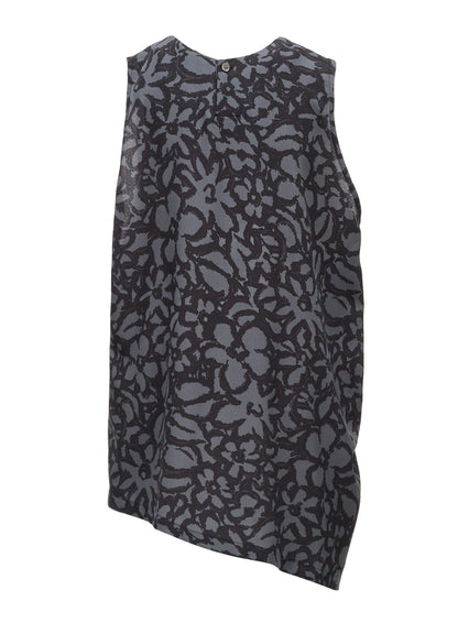 POLYESTER VIELLA FLOWER PRINT ASYMMETRIC HEM VEST