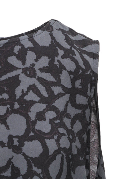 POLYESTER VIELLA FLOWER PRINT ASYMMETRIC HEM VEST