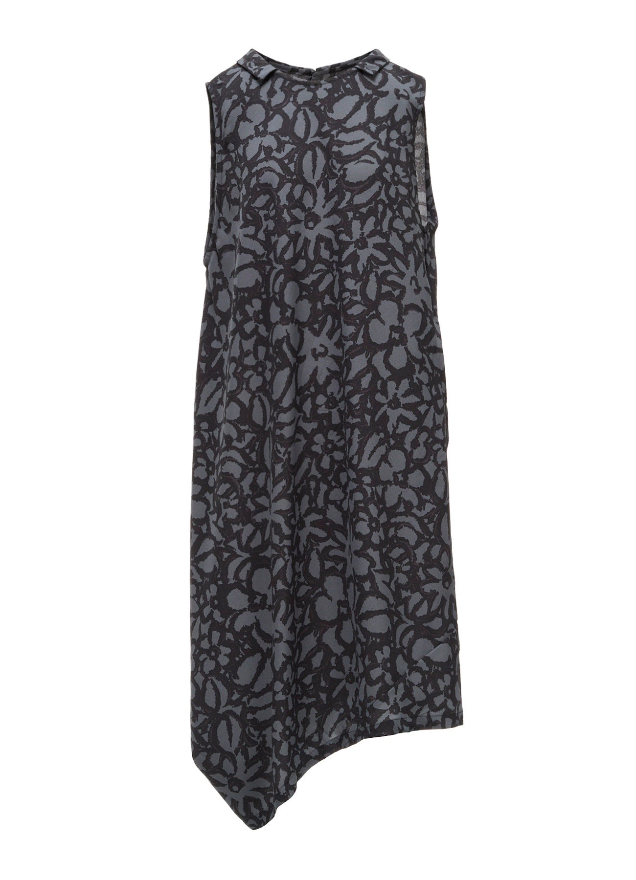 POLYESTER VIELLA FLOWER PRINT ASYMMETRIC HEM JUMPER DRESS