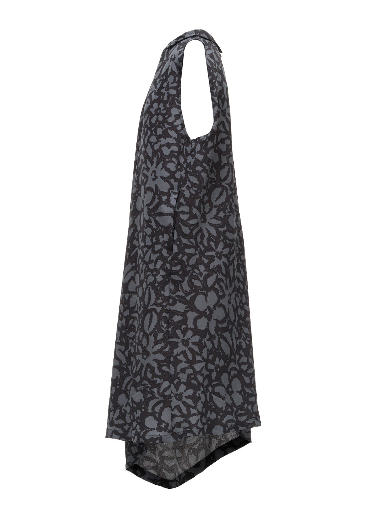 POLYESTER VIELLA FLOWER PRINT ASYMMETRIC HEM JUMPER DRESS