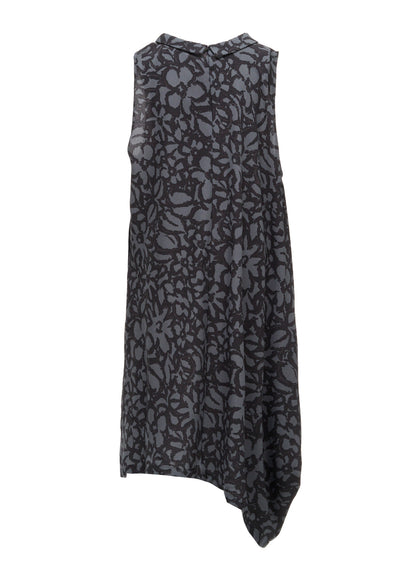 POLYESTER VIELLA FLOWER PRINT ASYMMETRIC HEM JUMPER DRESS