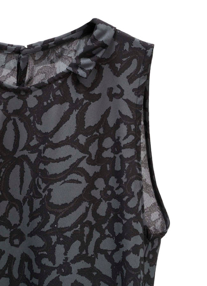 POLYESTER VIELLA FLOWER PRINT ASYMMETRIC HEM JUMPER DRESS