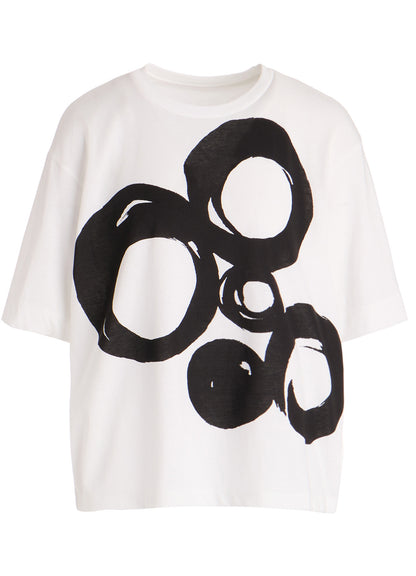 64/2 COTTON JERSEY BIG CIRCLE PRINT HALF SLEEVE SHIRT