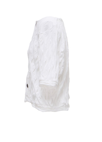 HARD TWIST JACQUARD HALF SLEEVE CARDIGAN