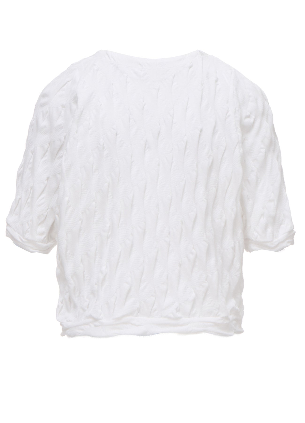 HARD TWIST JACQUARD HALF SLEEVE CARDIGAN