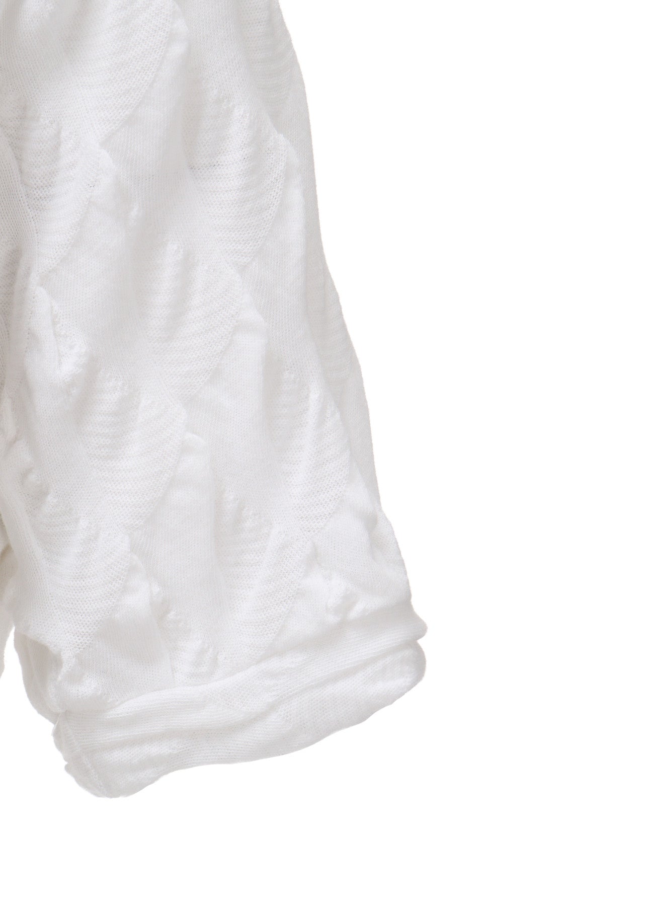 HARD TWIST JACQUARD HALF SLEEVE CARDIGAN