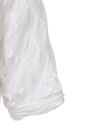 HARD TWIST JACQUARD HALF SLEEVE CARDIGAN