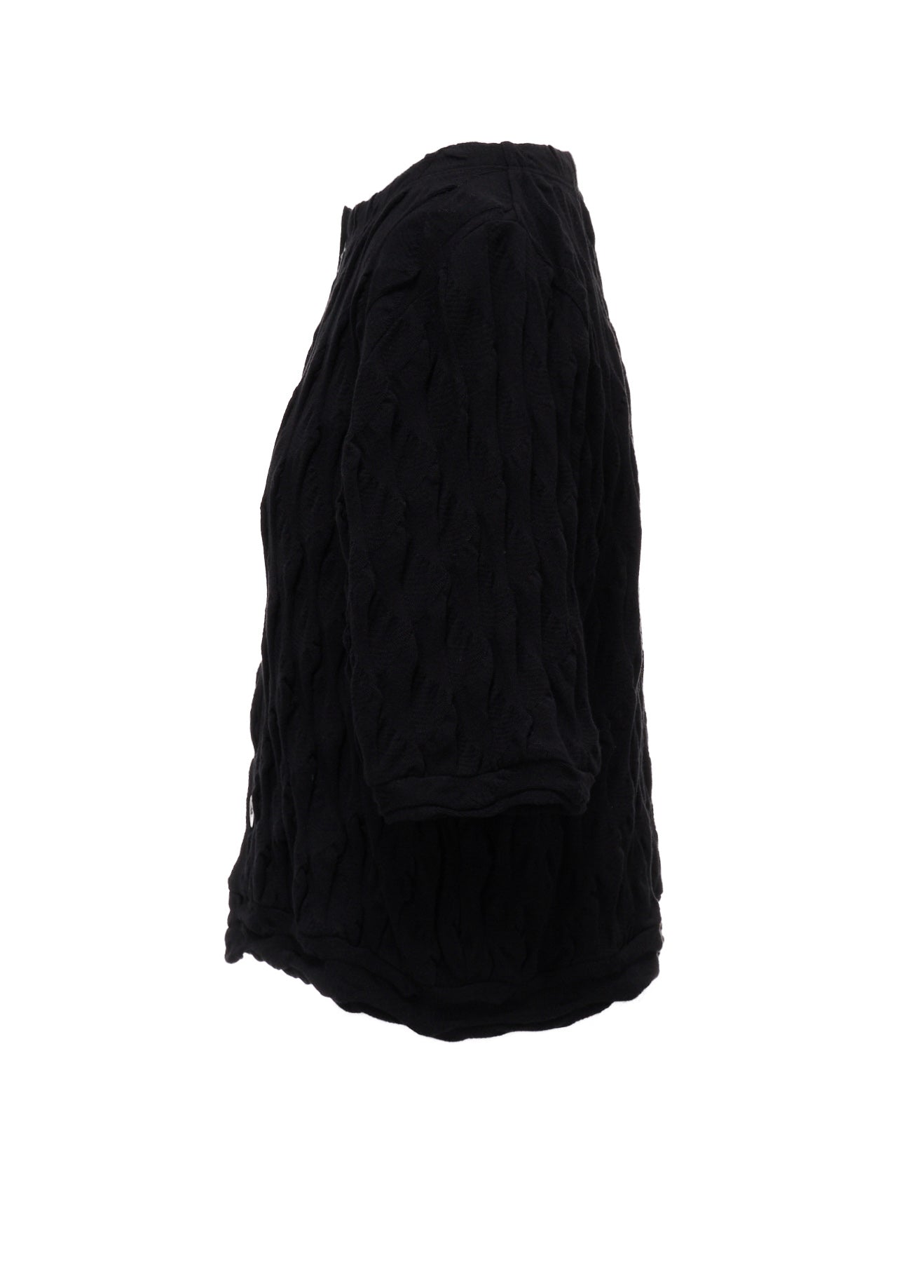 HARD TWIST JACQUARD HALF SLEEVE CARDIGAN