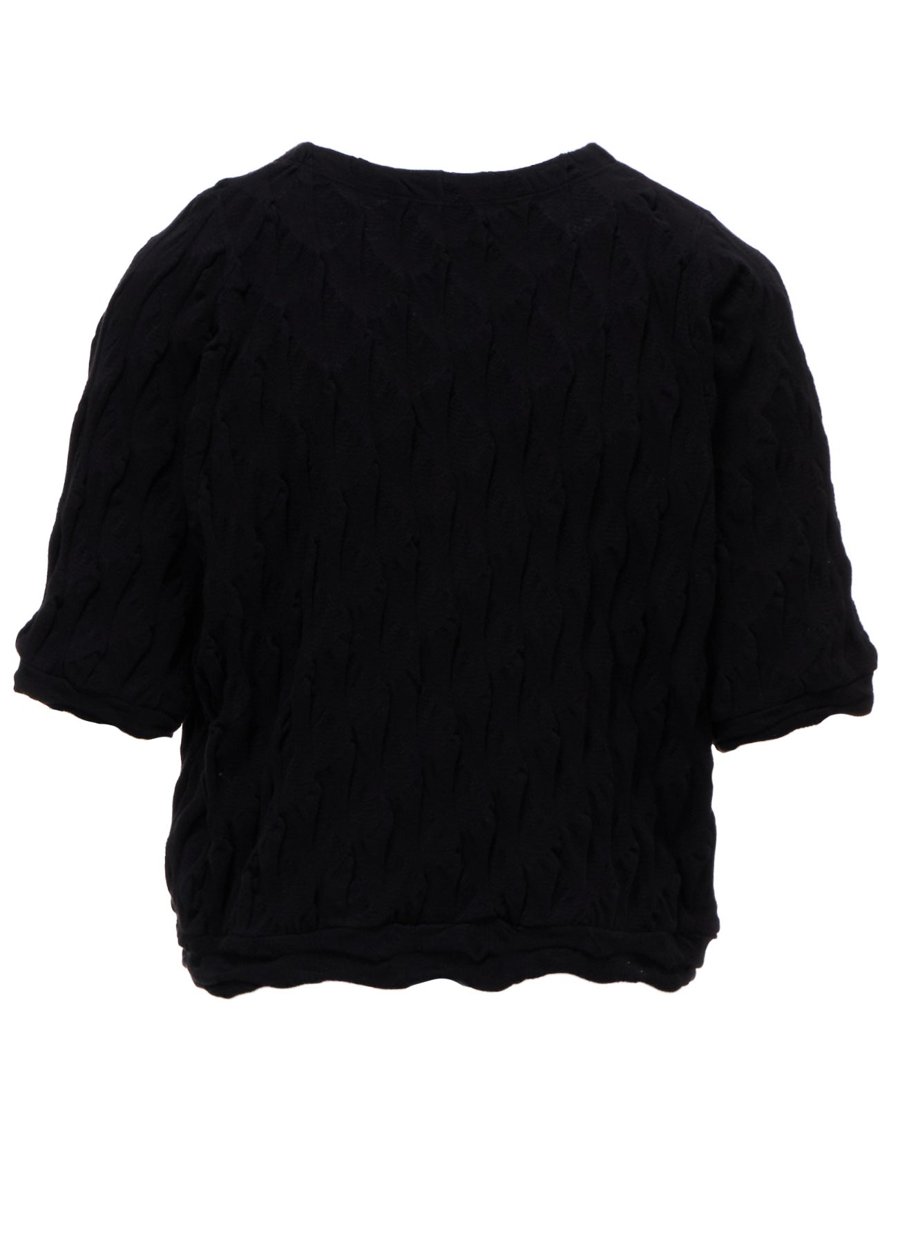 HARD TWIST JACQUARD HALF SLEEVE CARDIGAN