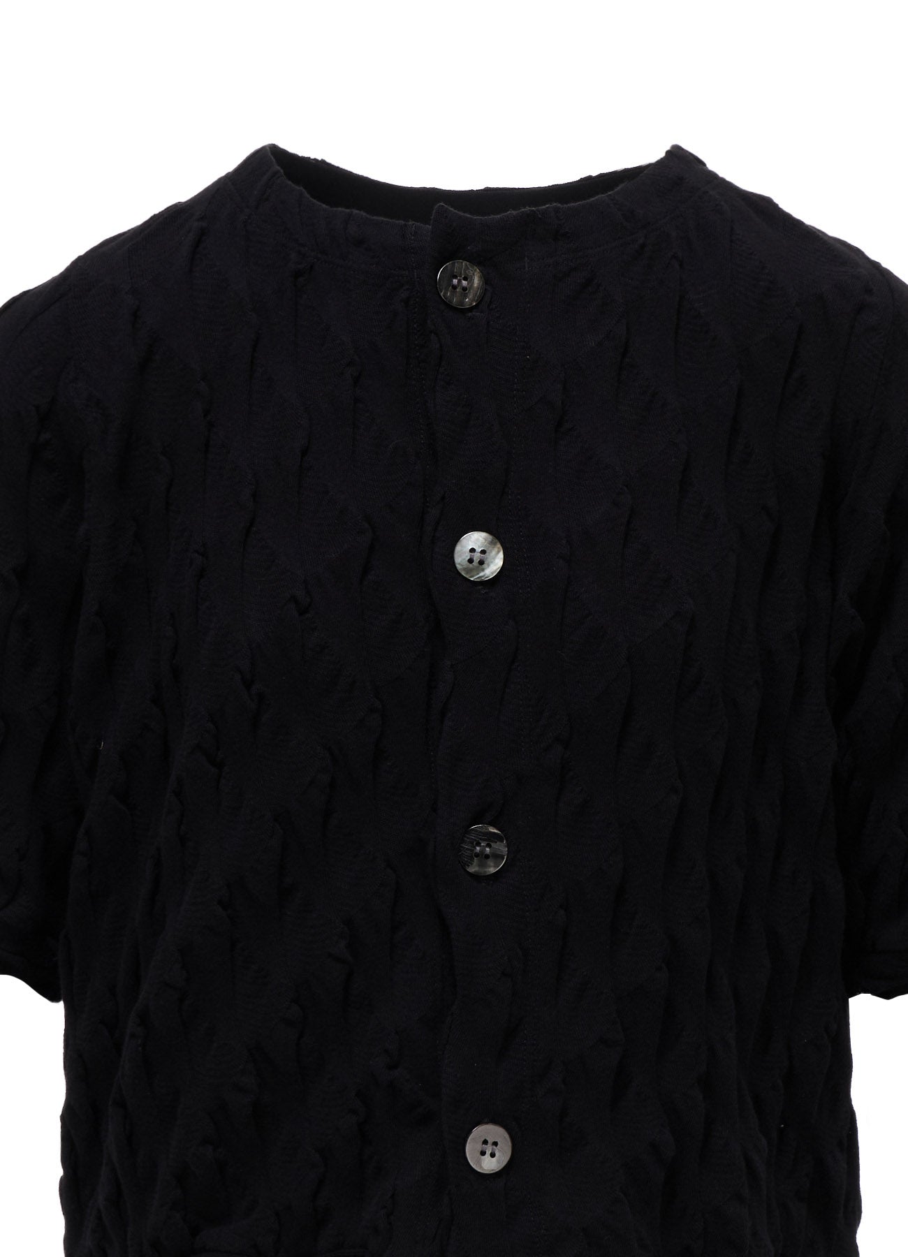 HARD TWIST JACQUARD HALF SLEEVE CARDIGAN – THE SHOP YOHJI YAMAMOTO